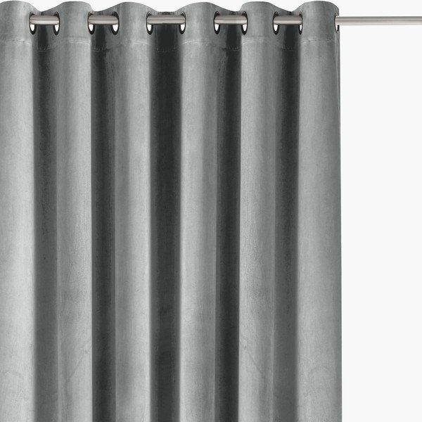Siva žametna zavesa za delno zatemnitev 200x250 cm Velto – Filumi