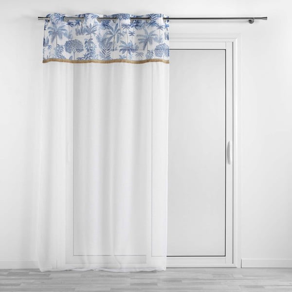 Bela in modra prosojna zavesa iz tančice 140x240 cm Amazonia – douceur d'intérieur