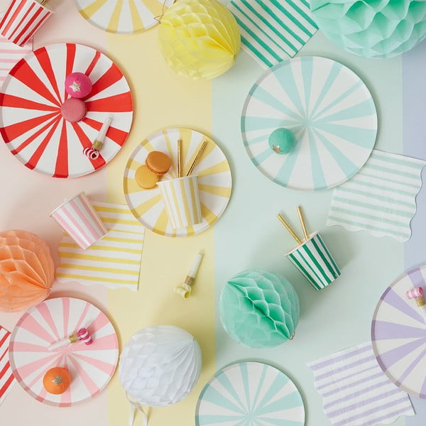 Papirnati prtički v kompletu 16 ks Red Stripe – Meri Meri-image-1