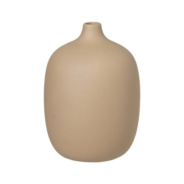 Vaza iz bež keramike Blomus Nomad, višina 18,5 cm