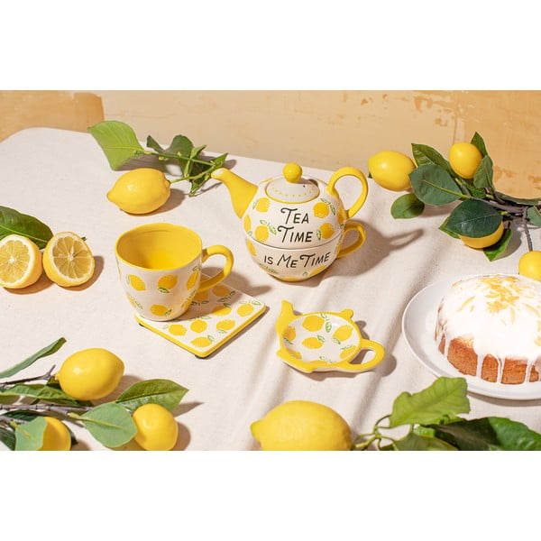 Rumena/bela keramična skodelica 250 ml Lemon – Sass & Belle-image-1