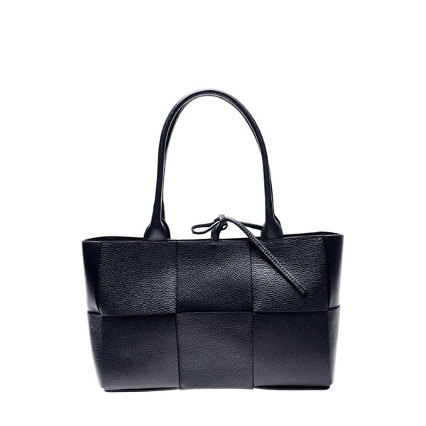 Črna usnjena torbica Anna Luchini, 24 x 45 cm