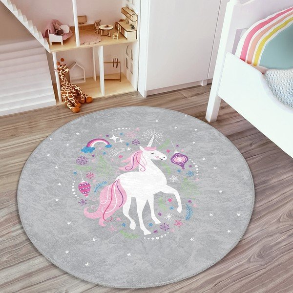 Siva otroška preproga ø 120 cm Comfort – Mila Home-image-3
