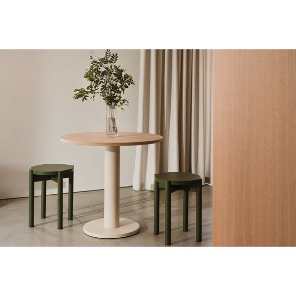 Okrogla jedilna miza z mizno ploščo v hrastovem dekorju ø 80 cm Sool – noo.ma-image-2