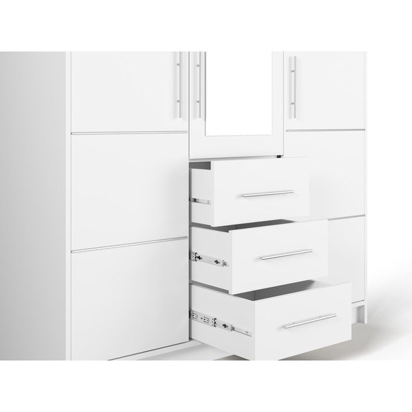 Bela garderobna omara z ogledalom 147x200 cm Derry - Cosmopolitan Design-image-4