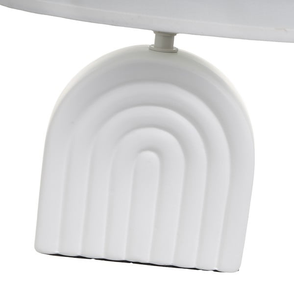 Bela keramična namizna svetilka s tekstilnim senčilom (višina 31 cm) – Casa Selección-image-3