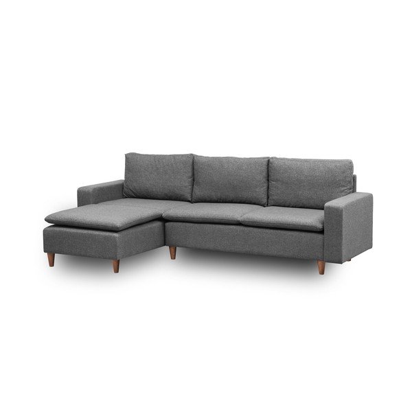 Siva kotna sedežna garnitura (levi kot) Lungo – Balcab Home-image-2