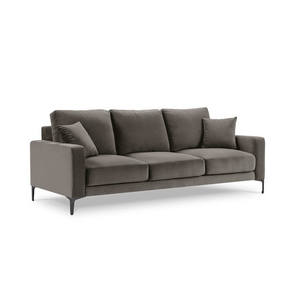 Siva žametna zofa Kooko Home Harmony, 220 cm-image-2