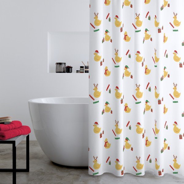 Zavesa za tuš 180x180 cm Christmas Quacker – Catherine Lansfield-image-1