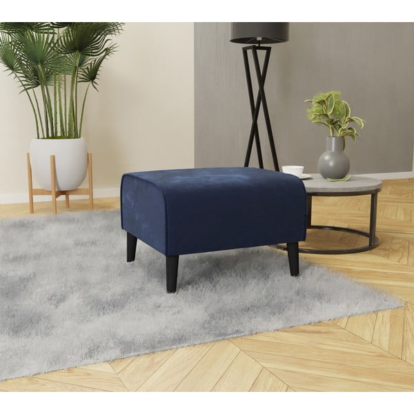 Temno moder žameten tabure Carole – Ropez-image-2