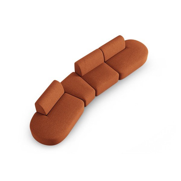 Oranžna sedežna garnitura 412 cm Shane – Micadoni Home-image-4
