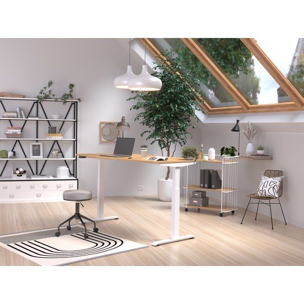 Delovna miza z električno nastavitvijo višine v hrastovem dekorju 80x160 cm Jet - Germania-image-1