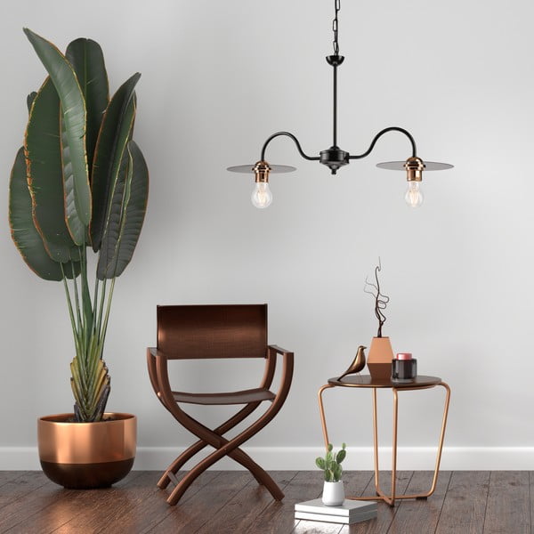 Črna viseča svetilka - LAMKUR-image-1