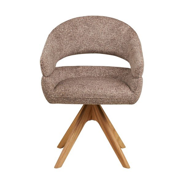 Rjav oblazinjen jedilni stol z nasloni za roke Dover – House Nordic-image-2