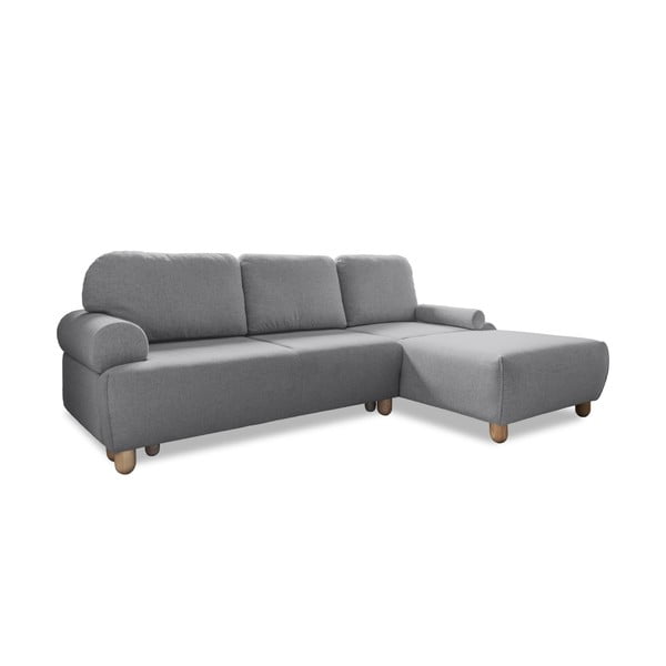 Siv raztegljiv kotni kavč (desni kot) Bouncy Olli - Miuform