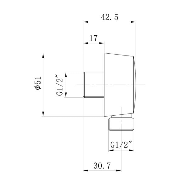Medeninast del za priključitev tuša v mat srebrni barvi ø 5 cm – Sapho-image-1