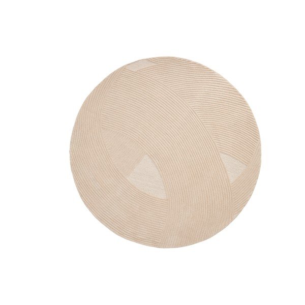 Kremno bela ročno tkana volnena okrogla preproga ø 200 cm Domm – Kave Home