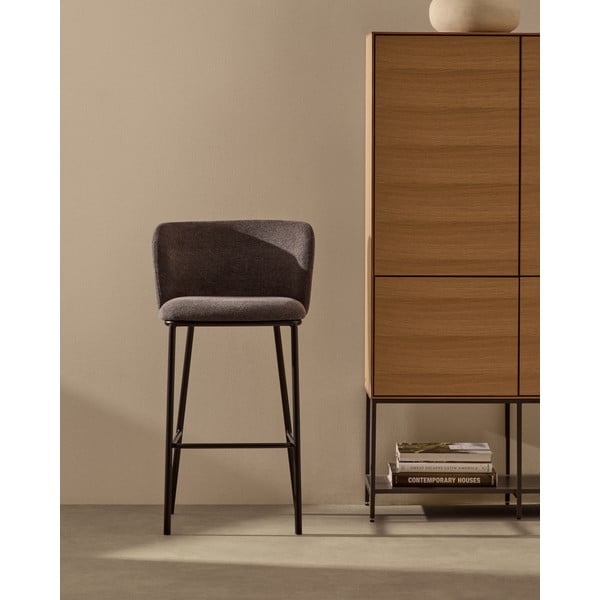 Temno siv barski stol (višina sedeža 65 cm) Ciselia – Kave Home-image-1