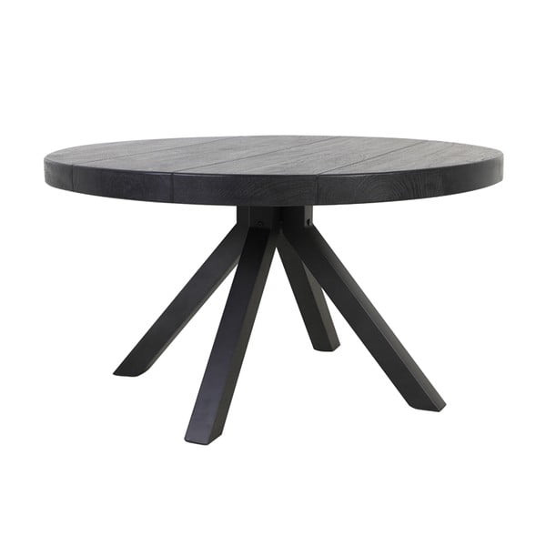 Črna okrogla jedilna miza 140x140 cm Muden – Light & Living