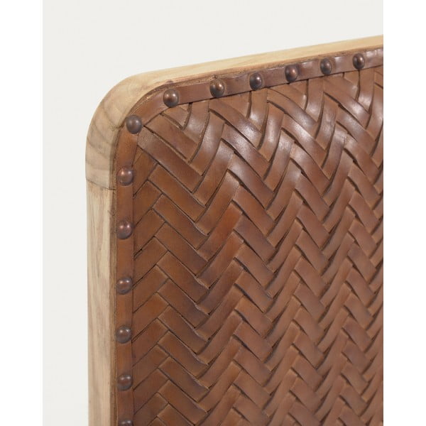 Rjavo usnjeno vzglavje 163x60 cm Natesa – Kave Home-image-4