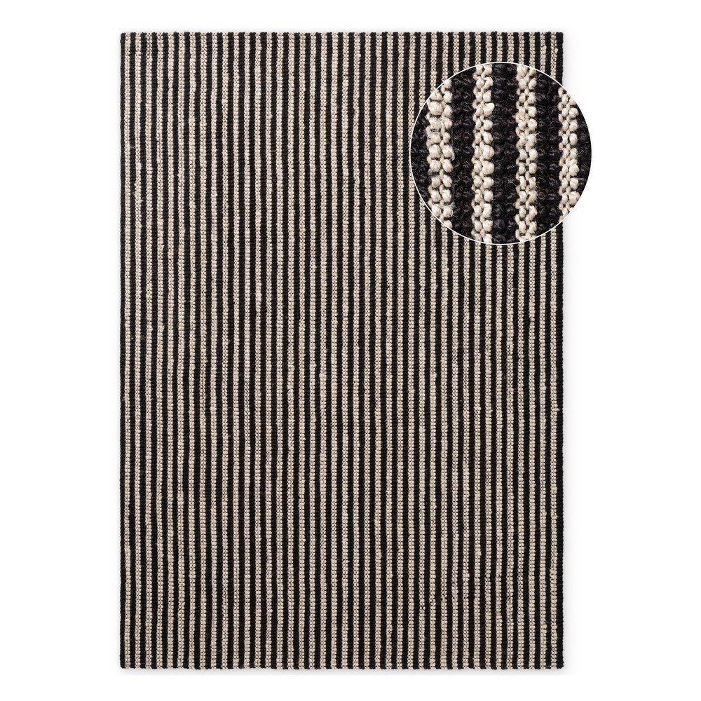 Črna ročno tkana preproga iz jute 160x230 cm Harvest Ebony