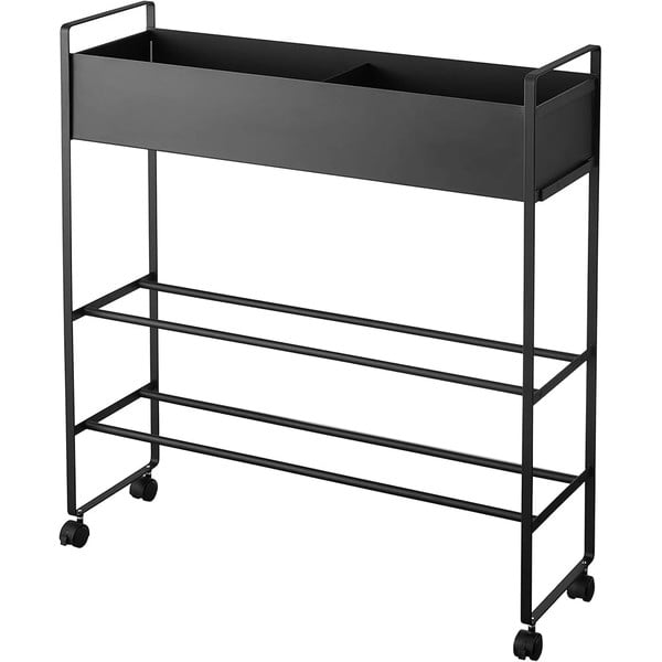 Črna kovinska omara za otroške čevlje 74,5x74,5x22 cm Tower – YAMAZAKI