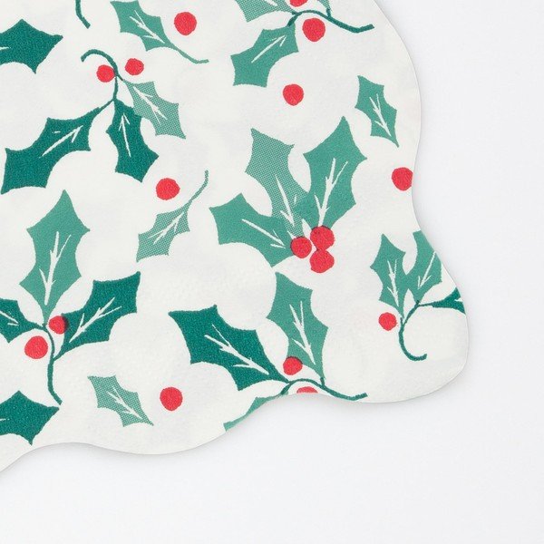Papirnati prtički v kompletu 16 ks Holly Pattern – Meri Meri-image-1