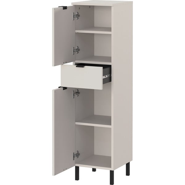 Kremno bela visoka ozka kopalniška omarica 30x120 cm Arcena – Germania-image-3