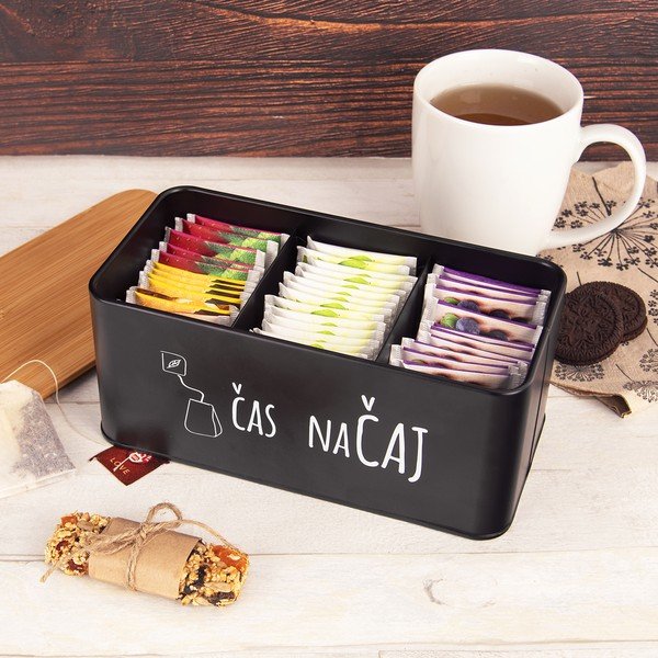 Črna kovinska škatla za čaj – Orion-image-1