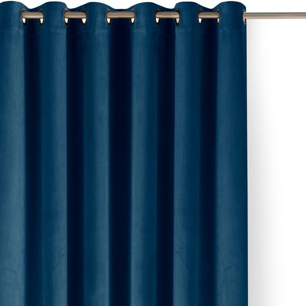 Modra žametna zavesa za delno zatemnitev 400x225 cm Velto – Filumi