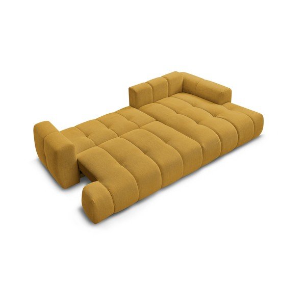 Gorčično rumena raztegljiva/s prostorom za shranjevanje kotna sedežna garnitura (desni kot/z ležalnikom) Fuji – Bobochic Paris-image-4