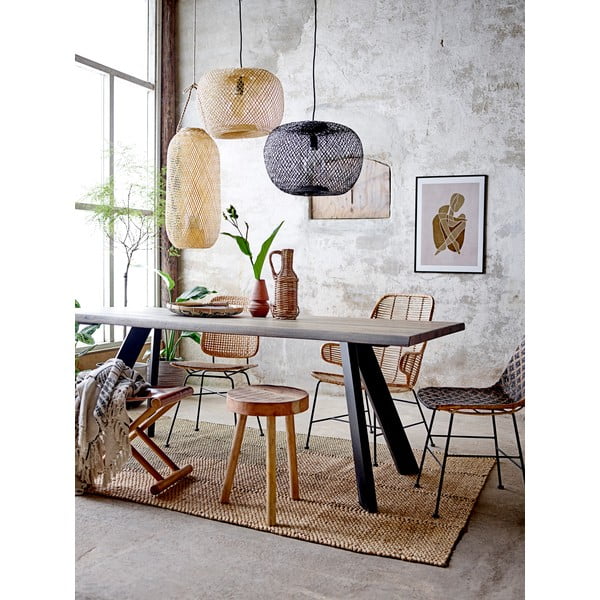 Viseča svetilka v naravni barvi z bambusovim senčilom ø 25 cm Evert – Bloomingville-image-2