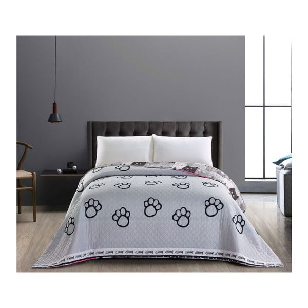 Dvostransko sivo posteljno pregrinjalo iz mikrovlaken DecoKing Cat Invasion, 220 x 240 cm-image-1
