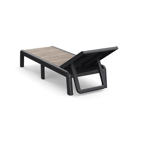 Temno rjav plastičen nastavljiv/zložljiv vrtni ležalnik Deco Porto – Keter-image-2