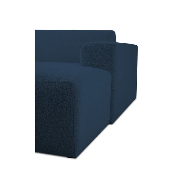 Temno moder modul za sedežno garnituro iz tkanine bouclé (desni kot) Roxy – Scandic-image-4