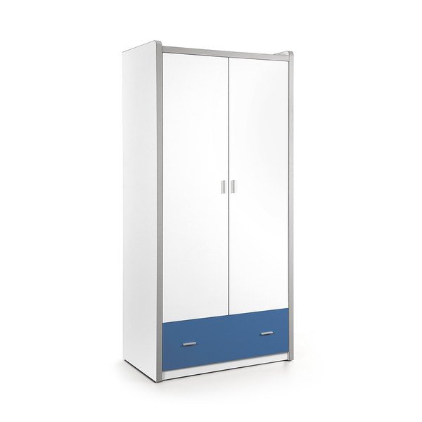 Belo-modra garderobna omara Vipack Bonny, 202 x 96,5 cm