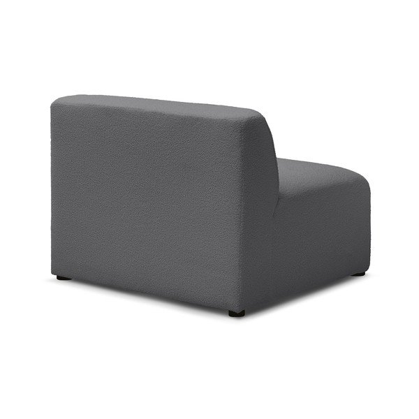 Temno siv modul za sedežno garnituro iz tkanine bouclé (sredinski modul) Megeve – Bobochic Paris-image-4