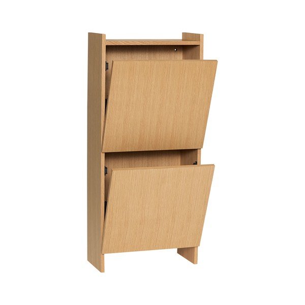 Preklopna omarica za čevlje v hrastovem dekorju v naravni barvi 50x110x24 cm Forma – Hübsch-image-3