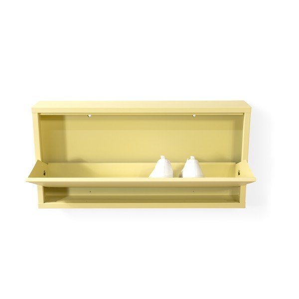 Svetlo rumena jeklena preklopna/stenska omarica za čevlje 75x37,5x12,5 cm Billy – Spinder Design-image-3