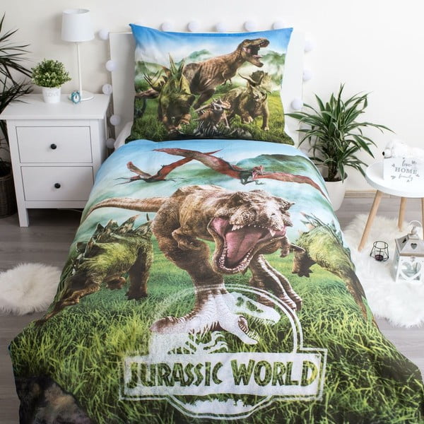 Enojna bombažna otroška posteljnina 140x200 cm Jurassic World – Jerry Fabrics-image-3