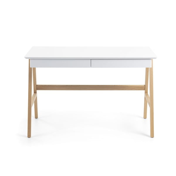 Pisalna miza z belo ploščo Kave Home Ingo, 120 x 60 cm