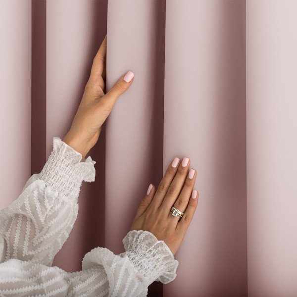 Prašno rožnata zavesa za delno zatemnitev 140x250 cm Carli Tie – Restilo-image-2