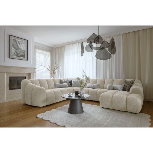 Bež kotna sedežna garnitura (levi kot/v obliki črke "U") Shell – Miuform-image-1