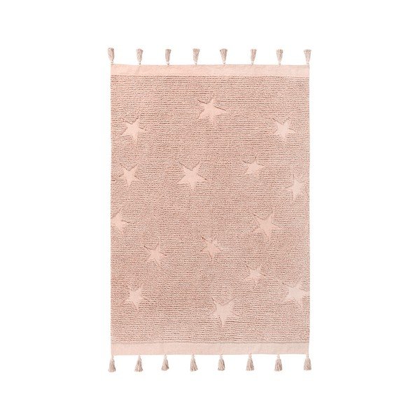 Rožnata pralna ročno tkana bombažna otroška preproga 120x175 cm Hippy Stars Vinatge Nude – Lorena Canals