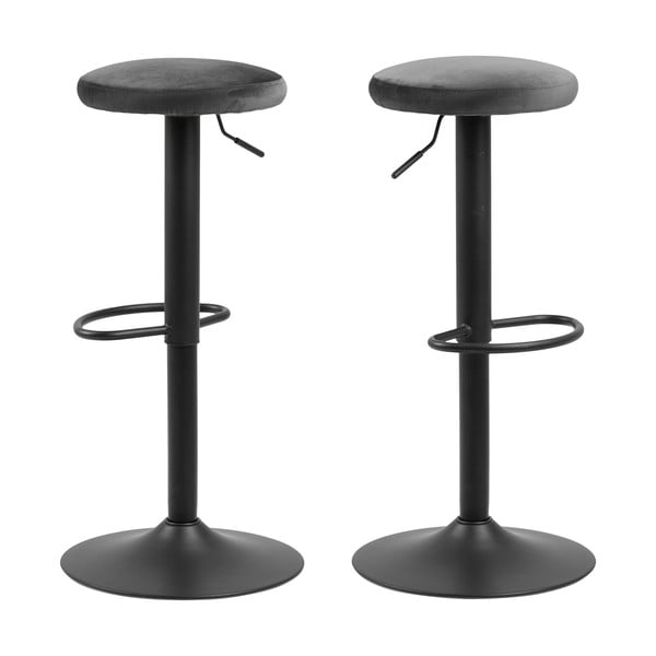 Siv oblazinjen barsko stol z nastavljivo višino (višina sedeža 62 cm) Finch – Actona-image-3