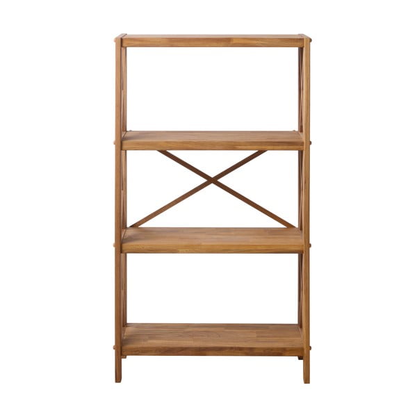 Regal iz masivnega hrasta v naravni barvi 70x124 cm X-Shelf – Unique Furniture