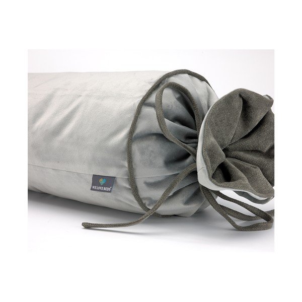 Siva prevleka za vzglavnik WeLoveBeds Silver Candy, ⌀ 20 x 58 cm-image-3