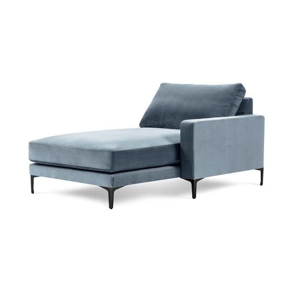 Svetlo moder žametni ležalnik Kooko Home Harmony, desni kot-image-2