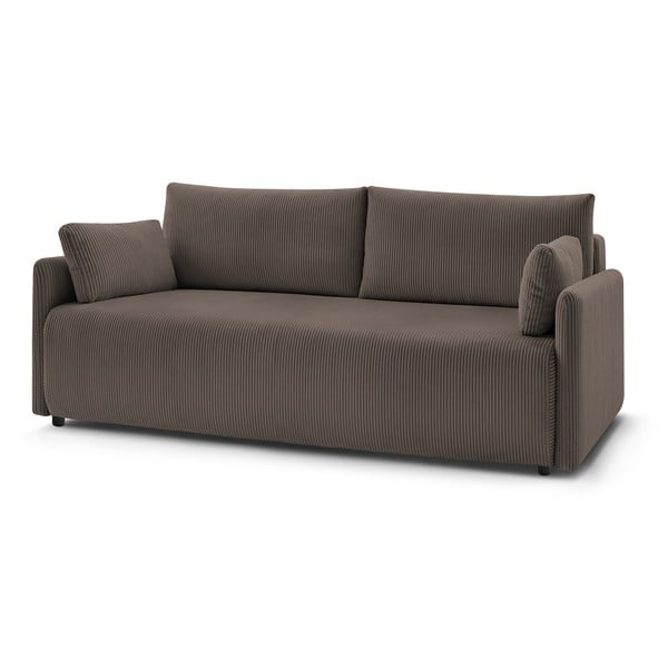 Rjava raztegljiva sedežna garnitura iz rebrastega žameta 211 cm Marcel – Bobochic Paris-image-3
