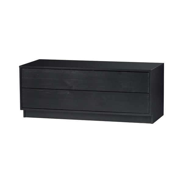 Črna modularna TV omarica iz masivnega bora 100x40 cm Finca – WOOOD-image-3